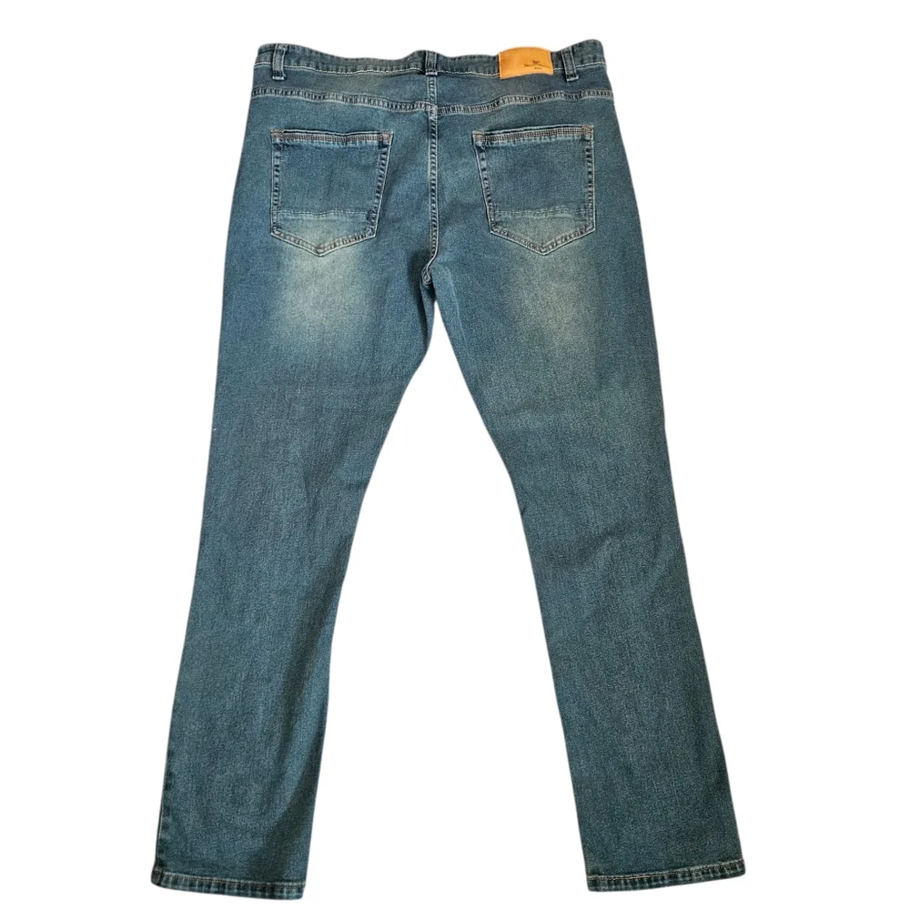 Smith & Mills Denim Jeans Mens Sz 42x32 Stretch Straight‎ Leg Faded (40x31.5)